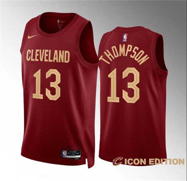 Men%27s Cleveland Cavaliers #13 Tristan Thompson Wine Icon Edition Stitched Jersey Dzhi